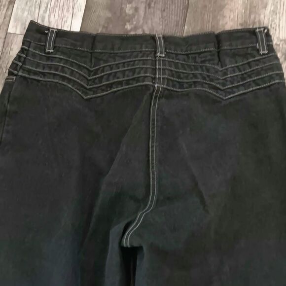 Retro Y2K Black High Rise Jean Women Sz 8 Rocky  Western Bill Blass Vintage Boho - Picture 5 of 8